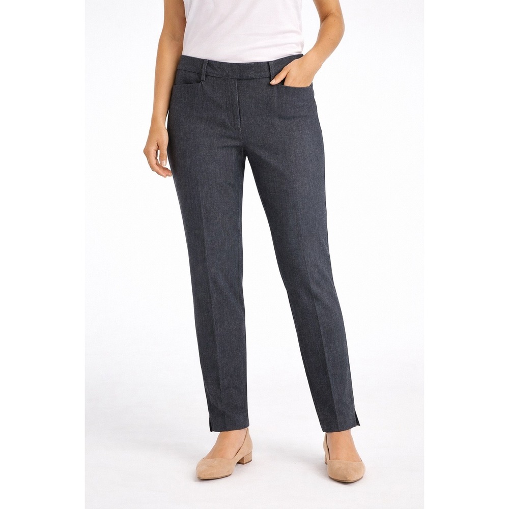 Talbots Womens Dark Indigo Straight Leg Trousers Size 6 Mid Rise Work Pants